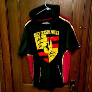 Makobi Men’s  XL Hoodie Zipper sequence Rick 4 ever Short Sleeve Short